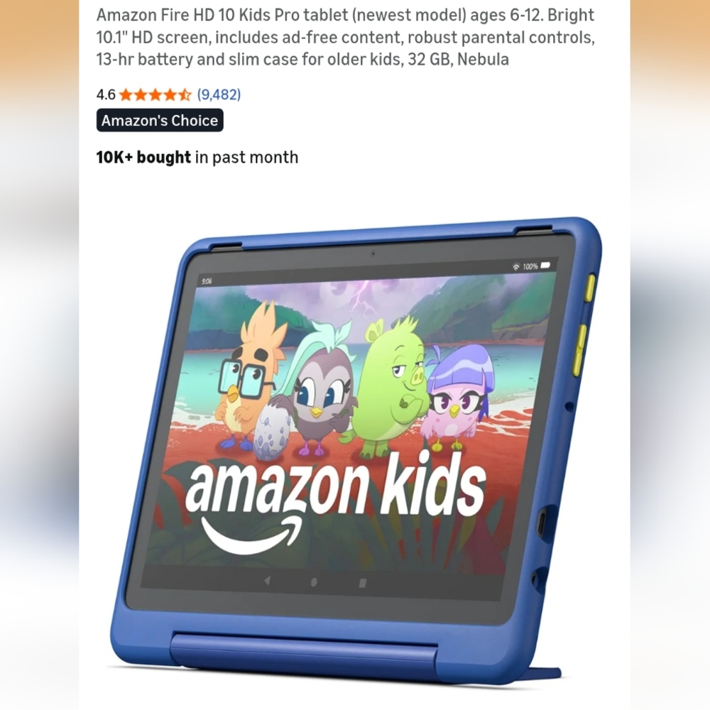 Amazon Fire Blue Galaxy Design 13th Gen 32GB Tablet